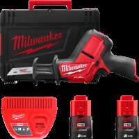 Пила шабельна акумуляторна безщіткова MILWAUKEE, M12 CHZ-202C (зарядний пристрій С12 С, 2 акумулятори М12 В2 2Аг, полотно, кейс)