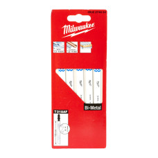 Полотна для лобзиків T318AF Bi-Metal MILWAUKEE, 105х1,2мм, (5шт), (універсальні)