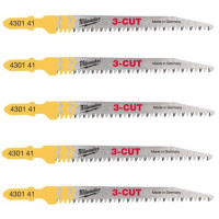 Полотна для лобзиків T234X 3CUT MILWAUKEE, 91х2,5 мм , (5шт), (деревина, чистий різ)