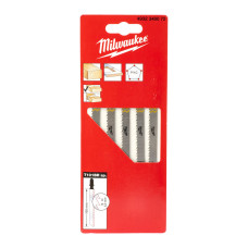 Полотна для лобзиків T101BR MILWAUKEE, 105х2,5мм, (5шт), (зворотній різ)