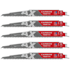 Полотно для шабельних пил AX CARBIDE MILWAUKEE, 230х5мм, (5шт), (деревина з цвяхами)