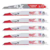 Полотно для шабельних пил MILWAUKEE, AX FANG TIP 230х5мм, (5шт) + полотно AX CARBIDE 230х5мм, (1шт)