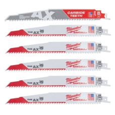 Полотно для шабельних пил MILWAUKEE, AX FANG TIP 230х5мм, (5шт) + полотно AX CARBIDE 230х5мм, (1шт)