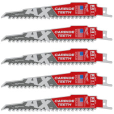 Полотно для шабельних пил AX CARBIDE MILWAUKEE, 150х5мм, (5шт), (деревина з цвяхами)