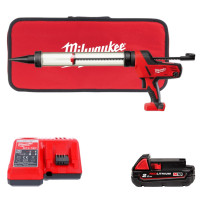 Пістолет для герметиків акумуляторний MILWAUKEE, C18 PCG/600T-201B, 600мл  (зарядний пристрій М12-18 С, 1 акумулятор М18 В 2Аг,