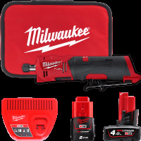 Шліфмашина пряма цангова акумуляторна безщіткова MILWAUKEE, M12 FDGS-422B (зарядний пристрій С12 С, 1 акумулятор М12 В2 2Аг, 1 а