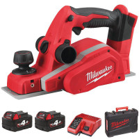 Рубанок акумуляторний MILWAUKEE, M18 BP-402C, 82мм (зарядний пристрій М12-18 С, 2 акумулятори М18 В4 4Аг, кейс)