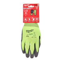Рукавиці робочі сигнальні Hi-Vis MILWAUKEE, з опором порізам 4/D рівня, розмір 11/XXL