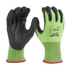 Рукавиці робочі сигнальні Hi-Vis MILWAUKEE, з опором порізам 5/E рівня, розмір 10/XL
