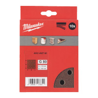 Папір шліфувальний MILWAUKEE, 115x107мм HL, зерно 80, (10шт)