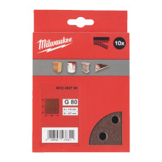 Папір шліфувальний MILWAUKEE, 115x107мм HL, зерно 80, (10шт)