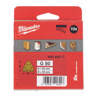 Папір шліфувальний HP MILWAUKEE, 93х93х93мм HL, зерно 80, (10шт)