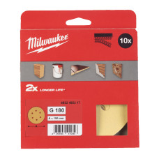 Папір шліфувальний HP MILWAUKEE діаметр 150мм/6 HL, зерно 180, (10шт)
