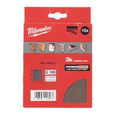 Сітка шліфувальна PG Mesh HL MILWAUKEE, 115х107мм, зерно 180, (10шт)