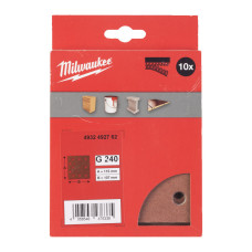 Папір шліфувальний MILWAUKEE, 115x107мм HL, зерно 240, (10шт)