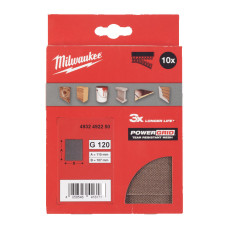 Сітка шліфувальна PG Mesh HL MILWAUKEE, 115х107мм, зерно 120, (10шт)