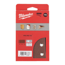 Папір шліфувальний MILWAUKEE, 80x133мм HL, зерно 120, (10шт)
