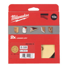 Папір шліфувальний HP MILWAUKEE діаметр 150мм/6 HL, зерно 320, (10шт)