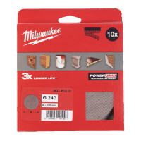 Сітка шліфувальна PG Mesh HL MILWAUKEE, діаметр 150мм, зерно 240, (10шт)