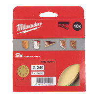 Папір шліфувальний HP MILWAUKEE діаметр 125/8 HL, зерно 240, (10шт)