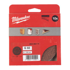 Папір шліфувальний MILWAUKEE діаметр 125/8 HL, зерно 60, (10шт)