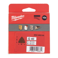Папір шдіфувальний MILWAUKEE, 93х93х93мм HL, зерно 60, (10шт)