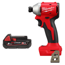 Шуруповерт ударний акумуляторний безщітковий MILWAUKEE (190Нм) M18 BLIDRC-0 (каркас) + M18 B2 подарунок