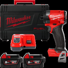 Шуруповерт ударний акумуляторний MILWAUKEE, M18 FID3-502X, 226Нм (зарядний пристрій M12-18 FC, 2 акумулятори М18 В5 5 Аг, кліпса