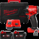 Шуруповерт ударний акумуляторний MILWAUKEE, M18 FID3-502X, 226Нм (зарядний пристрій M12-18 FC, 2 акумулятори М18 В5 5 Аг, кліпса