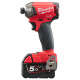 Шуруповерт ударний гідравлічний акумуляторний безщітковий 1/4'' HEX MILWAUKEE, M18 FQID-502X, 50Нм (зарядний пристрій M12-18 FC,