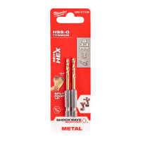 Свердло по металу RedHEX SHOCKWAVE™ HSS-TiN MILWAUKEE, діаметр 3,3х67х24мм, (2шт)