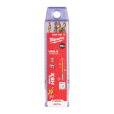Свердло по металу RedHEX SHOCKWAVE™ HSS-TiN MILWAUKEE, діаметр 4,0х71,5х26мм, (10шт), пластикова коробка