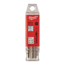 Свердло по металу HSS-G MILWAUKEE DIN1897, діаметр 3,7х52х20мм, скорочене, (10шт), пластикова коробка