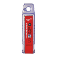 Свердло по металу THUNDERWEB HSS-G MILWAUKEE DIN338, діаметр 2,5x57х30мм, (10шт), пластикова коробка
