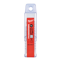 Свердло по металу THUNDERWEB HSS-G MILWAUKEE DIN338, діаметр 2,6х57х30мм, (10шт), пластикова коробка