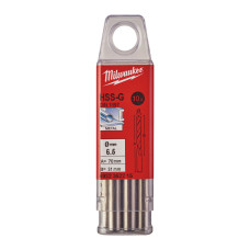 Свердло по металу HSS-G MILWAUKEE DIN1897, діаметр 6,5х70х31мм, скорочене, (10шт), пластикова коробка