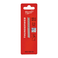 Свердло по металу THUNDERWEB HSS-G MILWAUKEE DIN338, діаметр 2,5x57х30мм, (2шт)