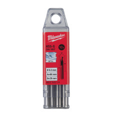 Свердло по металу HSS-G MILWAUKEE DIN1897, діаметр 6,0х66х28мм, скорочене, (10шт), пластикова коробка