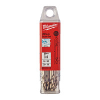 Свердло по металу HSS-G MILWAUKEE, DIN 1412 C, діаметр 3,0х46х11мм, двостороннє, (10шт), пластикова коробка