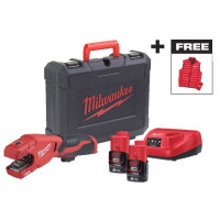 Труборіз акумуляторний по нержавіючій сталі MILWAUKEE, M12 PCSSMC-202C + жилет, (+ заряд.пристрій, 2 акум., HD кейс)
