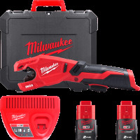 Труборіз акумуляторний по нержавіючій сталі MILWAUKEE, M12 PCSS-202C  (зарядний пристрій С12 С, 2 акумулятори М12 В2 2Аг, кейс)