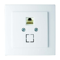 Розетка Nilson Touran біла комп'ютерна  CAT5e RJ45