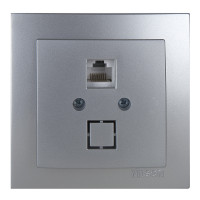 Розетка Nilson Touran срібло комп'ютерна  CAT5e RJ45