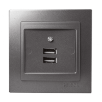 Розетка Nilson Touran антрацит 2-на USB