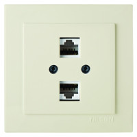 Розетка Nilson Touran кремова комп'ютерна 2-на CAT5e RJ45