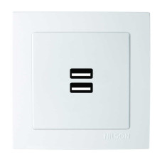 Розетка Nilson Touran біла 2-на USB
