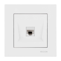 Розетка Nilson Moda біла комп'ютерна CAT6e RJ45