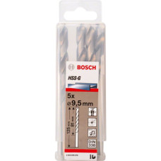 Свердло по металу Bosch HSS-G, DIN 338, 9.5х81х125 мм, 5 шт