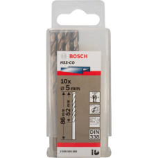 Свердло по металу Bosch HSS-Co, DIN 338, 5х52х86 мм, 10 шт
