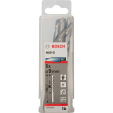 Свердло по металу Bosch HSS-G, DIN 338, 135°, 9х81х125 мм, 5 шт